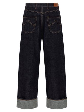 Kenzo Wide-Leg Turn-Up Jeans - Indigo