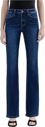 Flying Monkey Tummy Control High Rise Bootcut Jeans In Dark Wash