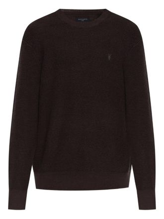 AllSaints ribbed crew-neck sweater - men - Cotton/Wool - L - Brown