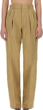 Sportmax Beige Relaxed Pleated Pants