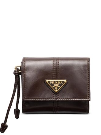 Prada small snap-closure leather wallet - Brown