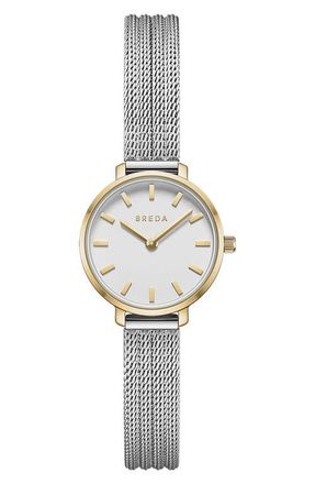 Breda Beverly Mesh Strap Watch, 25mm in Two-Tone at Nordstrom