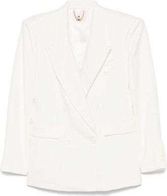 Elisabetta Franchi Linen Blend Double-breasted Jacket