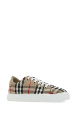 Burberry Checked Canvas Sneaker - Beige