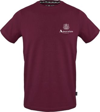 Aquascutum Heren T-shirt met opdruk (Rood)