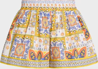 Ramy Brook Angelina Paisley Cotton Shorts
