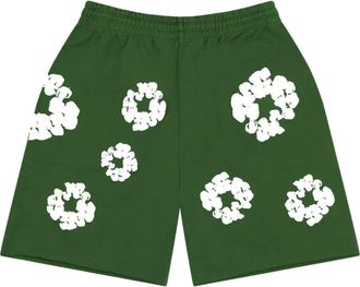 Denim Tears Shorts sportivi con stampa - Verde