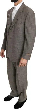 Fendi Brown Wool Regular Single Breasted Mens Suit