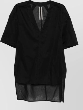 Rick Owens island cotton blouse relaxed cut v neck