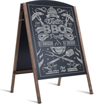 Costway Costway - Pizarra De Pie Plegable Madera Publicitario Mensaje Bar Restaurante Tienda Signo Caballete