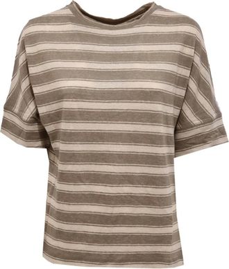 Woolrich T-Shirts, female, Green, Size: M Wwtee1142 Ut1503 Slub Jersey