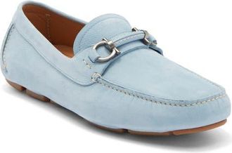 Ferragamo Sunday Driving Shoe in Washed Denim New Biscotto at Nordstrom, Size 11.5