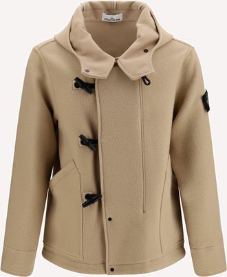 Stone Island Wool and cashmere Jacket with wooden buttons Male XL