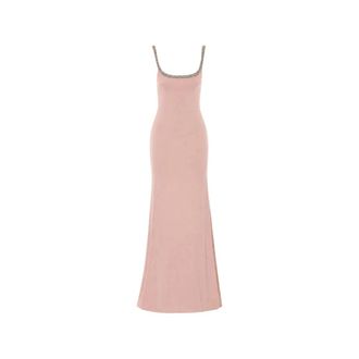 Elisabetta Franchi Vestido de Gala en Crep&eacute; Jersey - Dresses - Mujer - Rosa - M