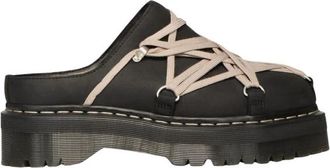 Rick Owens Quad Sole Megalace Mule - unisex - Slip ons - Zwart - 39 1/2 EU - Leer - Schoenen