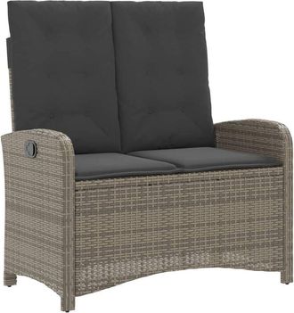 vidaXL Vidaxl - Sill&oacute;n Reclinable De Jard&iacute;n Con Cojines Rat&aacute;n Sint&eacute;tico Gris