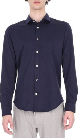 Eleventy Blue Cotton Jersey Casual Shirt