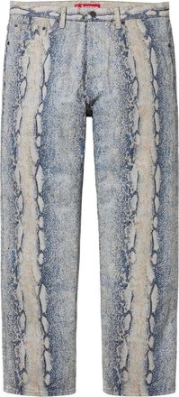 SUPREME Jeans Stadium Blue con stampa