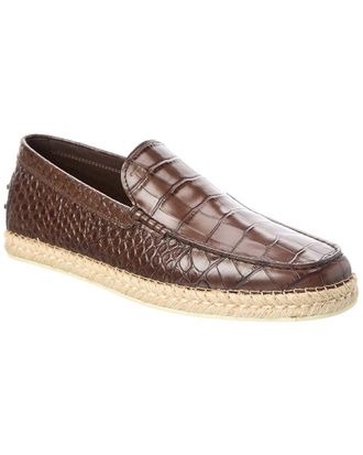 Tod's TodS Croc-Embossed Leather Loafer