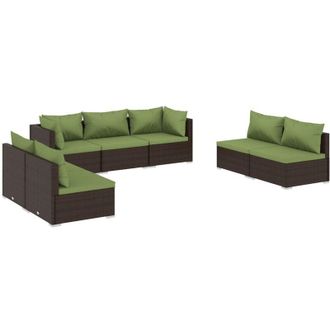 vidaXL 7 Pcs Lounge Garden Lounge Con Almohada