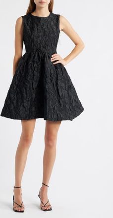 Sister Jane Lucia Jacquard Open Back Minidress in Black at Nordstrom, Size X-Small