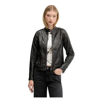 Desigual Dames, Jassen, Zwart, Maat: XS Leer