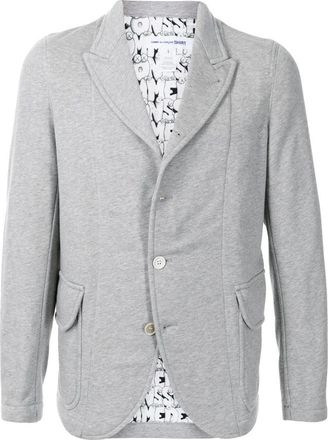Comme Des Garçons Light Grey Cotton Blazer with Peak Lapels