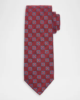 Isaia Men & apos;s Geometric Silk Tie