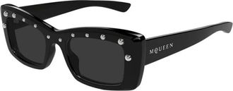 Alexander McQueen Butterfly Zonnebril - Dames - Zonnebrillen - Zwart - 50 MM - Nylon - Accessoires