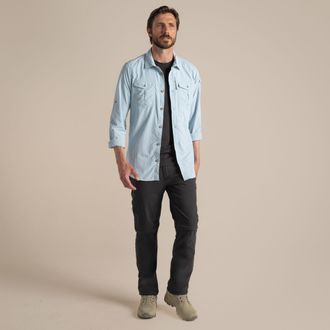 Craghoppers Heren Adventure III Nosilife shirt met lange mouwen (Niagara Blauw)