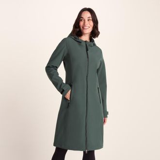 TOG24 Enya Womens Softshell Long Jacket Racing Green - Size 24 UK