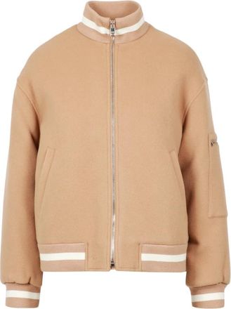 Msgm Beige Wollen Jas - Dames - Bomber jackets - Beige - S - Wol - Jassen