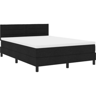 vidaXL Box Spring Bed with Mattress Black 140 x 190 cm Fabric vidaXL