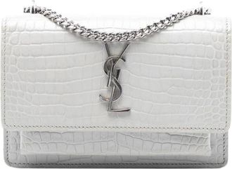 Saint Laurent Pre-owned Cross Body Bags, female, Gray, Size: ONE SIZE Pre-owned The Sunset Crossbody Bag