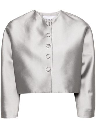 Dice Kayek cropped jacket - women - Silk - 36 - Grey