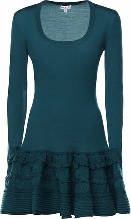 Alaia Wool Crinoline Dress With Ruffles