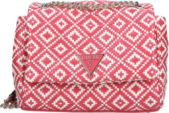 Guess Tas van raffia en eco-leer - Dames - Schoudertassen - Roze - ONE Size - Leer - Tassen