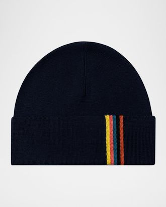 Paul Smith Men & apos;s Wool Artist Stripe Beanie Hat