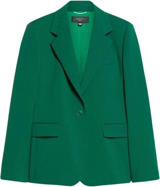 Max Mara Jassen, Dames, Groen, M, Leer, Blazer Lamine