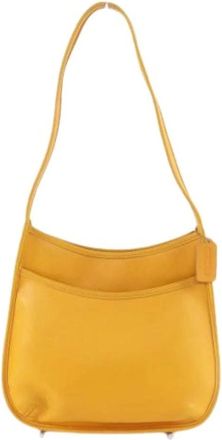 Coach Pre-owned Shoulder Bags, female, Yellow, Size: ONE SIZE Pre-owned Leather Shoulder Bag