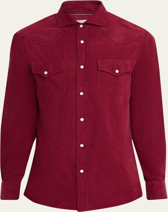Brunello Cucinelli Mens Western Leisure-Fit Shirt