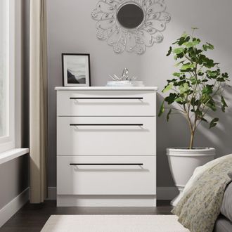 Welcome Furniture Harrow Ready Assembled 3 Drawer Deep Chest in White Ash - Welcome Furniture | TJ Hughes
