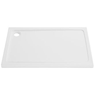 Clifton 900mm x 760mm RECTANGULAR Shower Tray - STONE RESIN in White