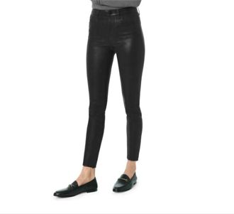 Joe's The Charlie Coated High-Rise Skinny Jeans In Black