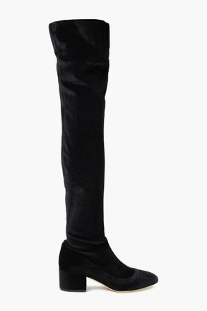 Sergio Rossi Stretch-velvet over-the-knee boots - Black - EU 34