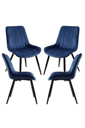 Regalos Miguel Regalos Miguel - Packs Sillas Comedor - Pack 4 Sillas Lene Terciopelo - Azul