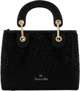 Braccialini Middelhoge Handtas van Su&egrave;de-look - Dames - Handtassen - Zwart - ONE Size - Su&egrave;de - Tassen