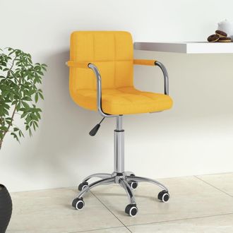 vidaXL Silla De Oficina Giratoria De Tela Amarilla Mostaza Vidaxl