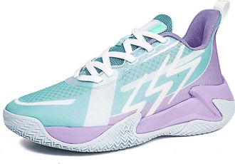 Generic Unisex Basketball Shoes Breathable Anti Slip Durable Grip Suitable for Youth Sports Training Walking Shoes(Blue,4.5 UK)