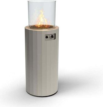 Planika Bino - Planika - Chauffage De Terrasse, Colonne De Feu, Chemin&eacute;e &Agrave; Gaz Propane Ou Gpl, Hauteur 102cm, 8kw Silk Grey+ Housse